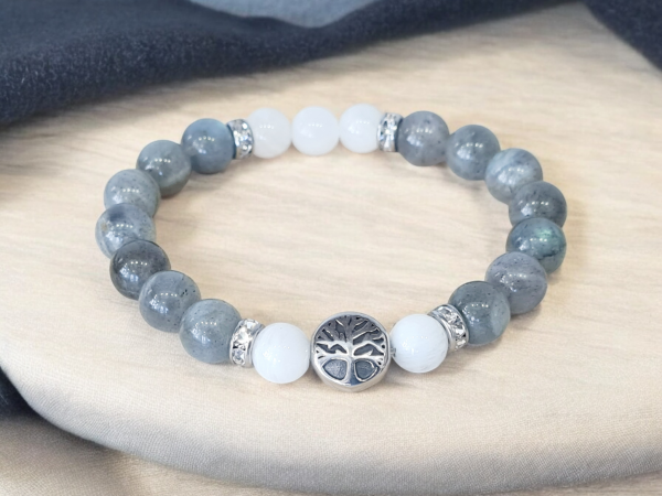 Bracelet labradorite et pierre de lune